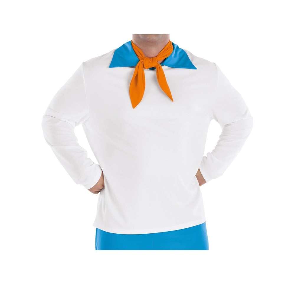 Scooby Doo Fred Adult Plus 2XL 48-52 Fred Costume Cosplay 3 Piece NEW - Picture 7 of 8